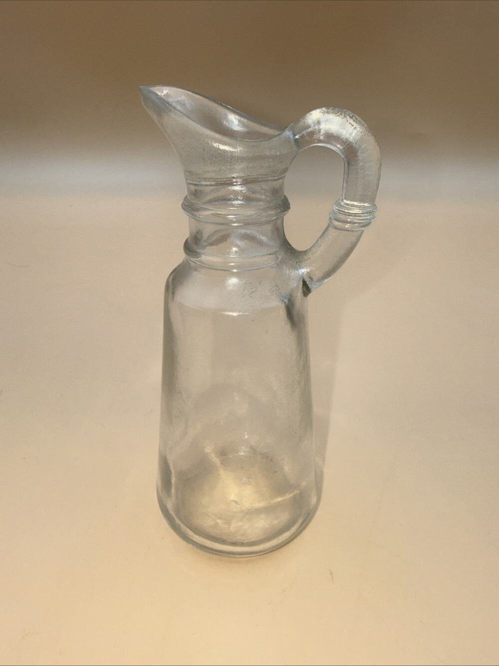 Vintage Clear Glass Oil Vinegar Cruet Bottle NOStopper 5.5" Anchor Hocking #22